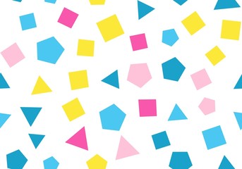 Seamless pattern with small different shapes on a white background