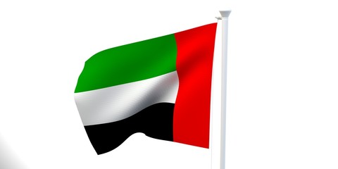 Obraz premium The state flag, 3d image, is fluttering in the wind.