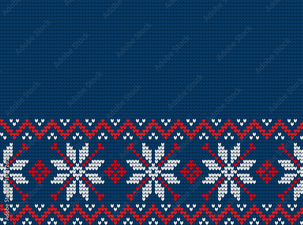 Canvas Prints Knitted Christmas and New Year pattern