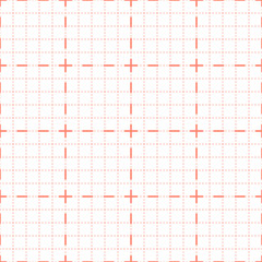 Seamless background with a clean cardiogram sheet. Gridded paper from pink dotted cells and lines. Background for the monitor of an oscilloscope. Vector illustration.