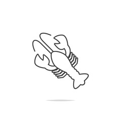 Lobster line icon vector