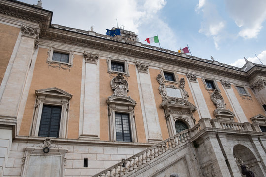 Roman Capitoline Hill (Italian: Campidoglio) facade. It is the official building of Rome's civic government