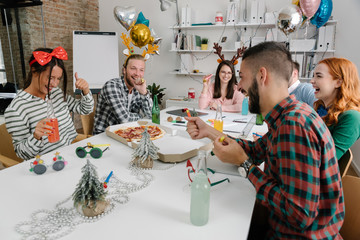 Getting drunk at the office party