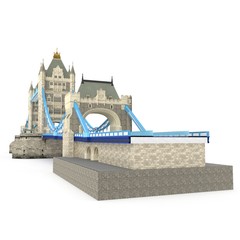 Fototapeta na wymiar London landmark Towerbridge on white. 3D illustration
