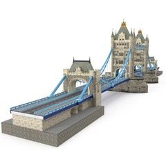 Fototapeta na wymiar London landmark Towerbridge on white. 3D illustration