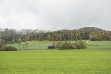 Rural view and mountain in Switzerland