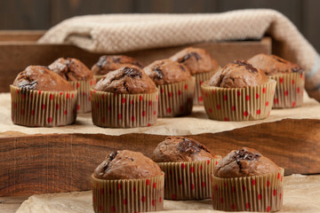 Home Baked Chocolate Banana Coconut Muffins.