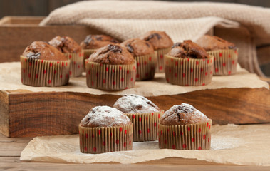 Home Baked Chocolate Banana Coconut Muffins.