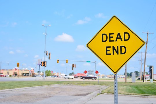 Dead End sign on the city.