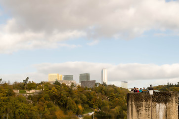 Fototapeta na wymiar Skyline of Luxembourg City, Luxembourg