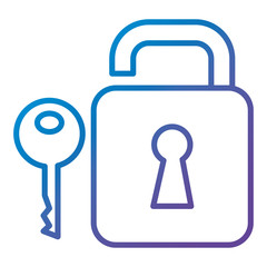 safe secure padlock with key vector illustration design