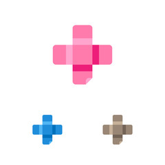 Fototapeta premium Medical Logo Template. Pharmacy Cross Logotype. Plaster, patch. Ambulance Emblem Idea. Vector.
