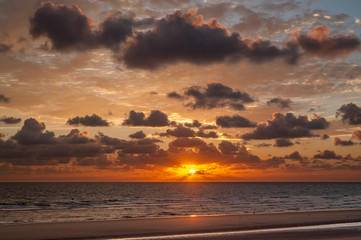 Sunrise on Omaha Beach in Normandy France
