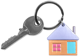 porte-clés maison couleur sur fond blanc 