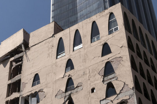 Mexico City Damaged Building After 2017 Earthquake