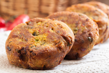 Aloo Tikki or cutlet. Indian snack made of boiled potatoes