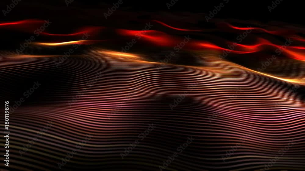 Poster abstract motion streak of line background, shining lights, energy waves and particles, seamless loop