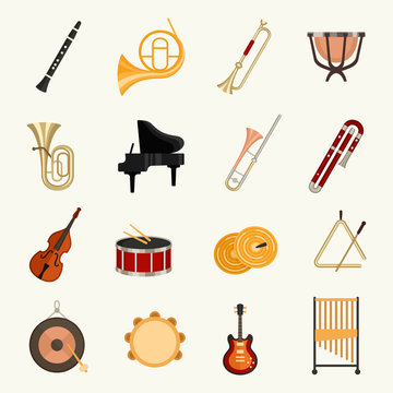 Orchestra instruments vector illustration