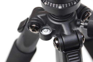 Closeup of a bubble level of a camera tripod for aligned shooting