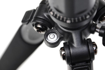 Closeup of a bubble level of a camera tripod for aligned shooting