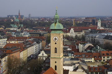 Munich, Germany. Aerial view of the city center