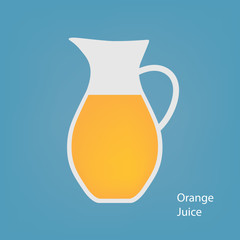 jug with orange juice- vector illustration