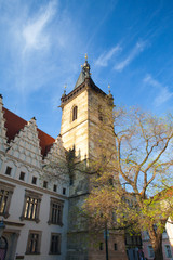 Fototapeta na wymiar The New Town Hall buildings on Charles Square , Prague