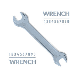 Wrench gear. Spanner illustration isolated on white background