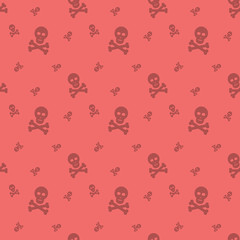 Skull And Bones Halloween Holiday Seamless Silhouette Pattern