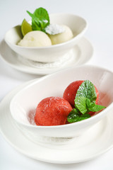berry sorbet with mint