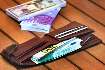 Wallet full of cash