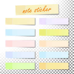 Post Note Sticker Vector. Paper Sticky Tape With Shadow. Adhesive Office Paper Tape. Isolated Realistic Illustration
