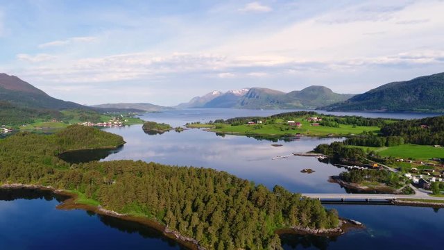 Aerial footage Beautiful Nature Norway.