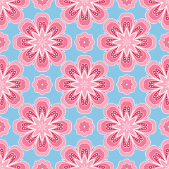 Abstract stylized floral seamless pattern. Hand drawn vector illustration