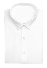 Men's Folded White Dress Shirt with Clipping Path