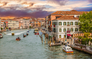 Famous Venice at sunset, Italy