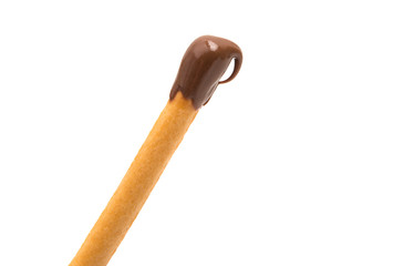 Biscuit sticks in chocolate isolated