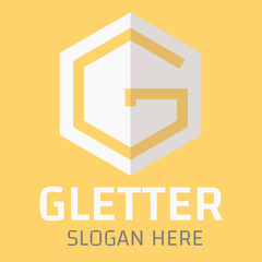 Flat Hexagonal G Letter Logo Design.