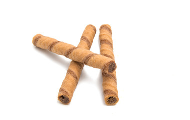 waffle rolls isolated