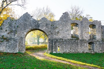 Park auf der Honberg auf der Ruine Honburg in Tuttlingen in Süddeutschland in der Nähe von der Schweiz 