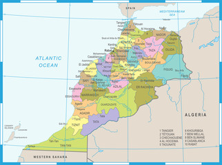 Obraz premium Morocco Map - Detailed Vector Illustration