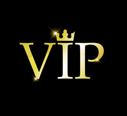 VIP golden sign vector