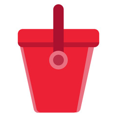 Sand bucket toy isolated on white background, Vector illustration