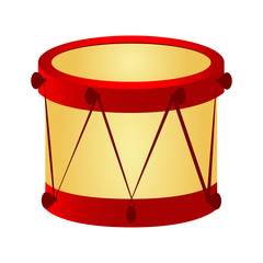 Drum toy isolated on white background, Vector illustration