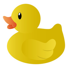 Rubber duck isolated on white background, Vector illustration