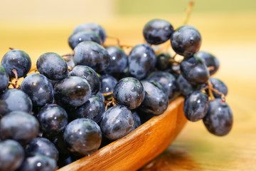 Grapes on wood table