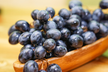Grapes on wood table