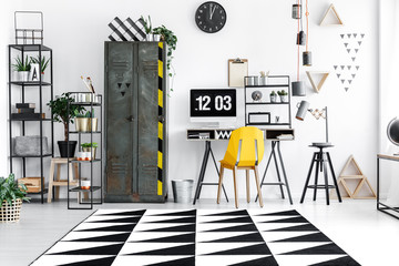 Room with industrial furniture