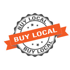 Buy local stamp illustration