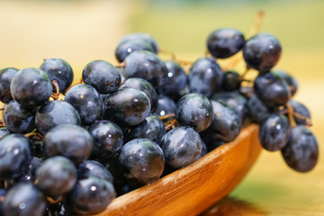 Grapes on wood table